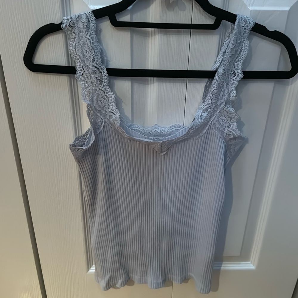 JCREW S Lace Blue Top